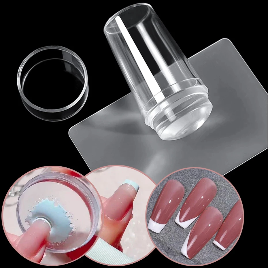 Transparent Nail Stamper Gel Polish with Scraper French Nail Art Stamping Print Silicone Plate Kit All for Manicure Accessories
Transparent Nail Stamper Gel Polish with Scraper French Nail Art Stamping Print Silicone Plate Kit All for Manicure Accessories