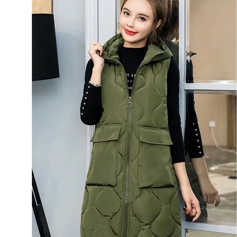 Women Winter Thicken Vest Jacket Midi-Length Plus Size 100kg Korean Loose Warm Waistcoat Thick Big Pocket Cotton-Padded Clothes
Women Winter Thicken Vest Jacket Midi-Length Plus Size 100kg Korean Loose Warm Waistcoat Thick Big Pocket Cotton-Padded Clothes