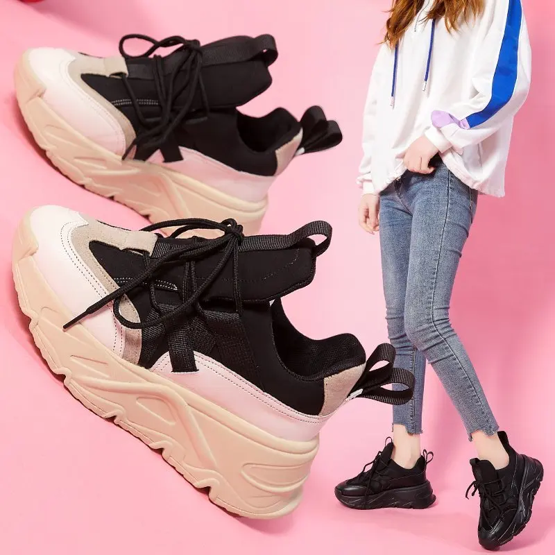 Sports Fashion Women Shoes Apricot Black Mesh Casual Shoes Women Sports Shoes Lace-Up Platform Sneakers Women Vulcanized Shoes
Sports Fashion Women Shoes Apricot Black Mesh Casual Shoes Women Sports Shoes Lace-Up Platform Sneakers Women Vulcanized Shoes