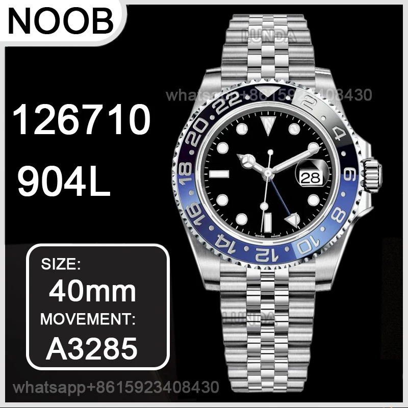 Men's Automatic Mechanical Watch 40MM GMT Master II 126710 BLNR Black/Blue 904L SS Noob 1:1 Best Edition Bracelet A3285 (CHS
Men's Automatic Mechanical Watch 40MM GMT Master II 126710 BLNR Black/Blue 904L SS Noob 1:1 Best Edition Bracelet A3285 (CHS
