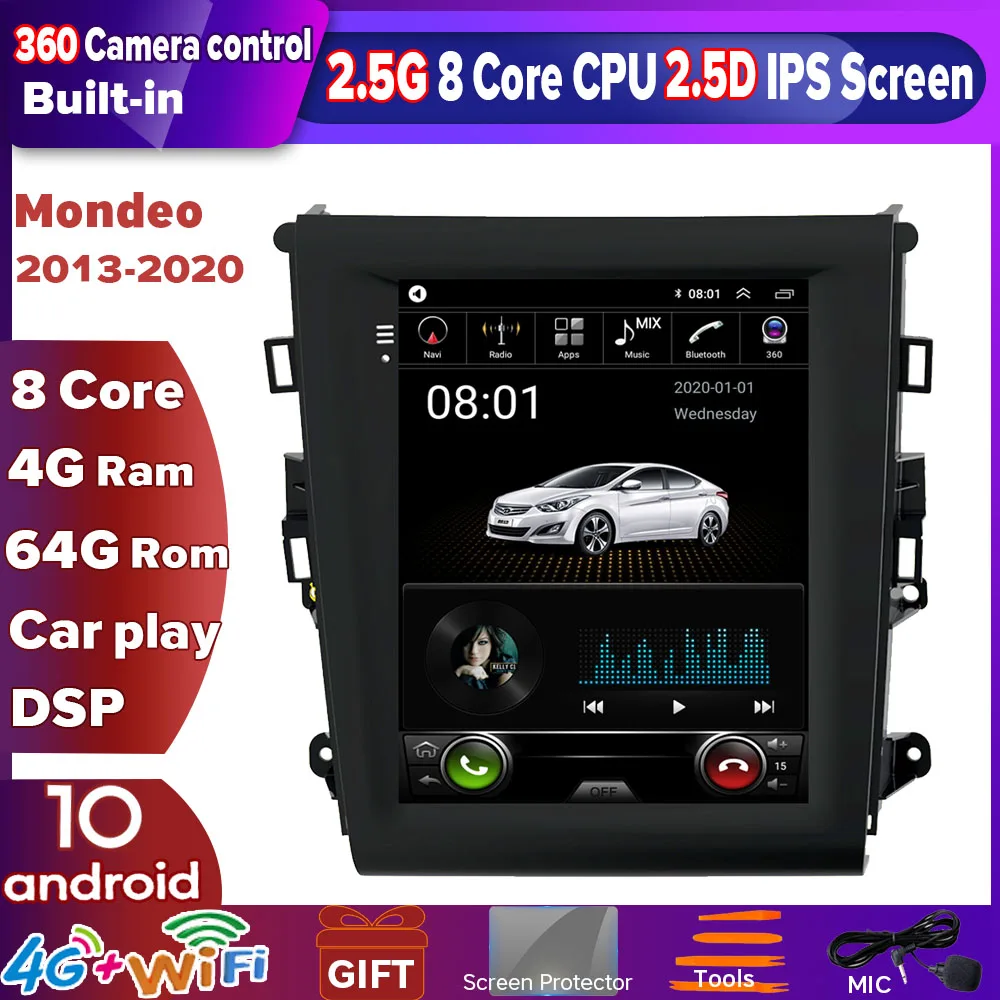 Android 10.4 inch vertical screen Tesla style car GPS multimedia radio Bluetooth navigation player for Ford Mondeo 2013-2020
Android 10.4 inch vertical screen Tesla style car GPS multimedia radio Bluetooth navigation player for Ford Mondeo 2013-2020