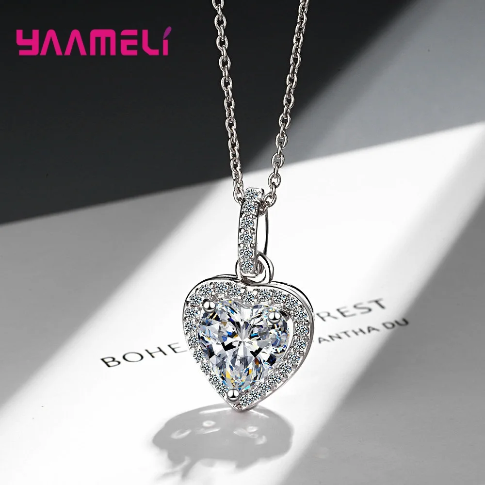 Love Heart Necklaces for Women White AAA CZ 925 Sterling Silver Chain Pendant Necklaces Fashion Wedding Jewelry Gift
Love Heart Necklaces for Women White AAA CZ 925 Sterling Silver Chain Pendant Necklaces Fashion Wedding Jewelry Gift