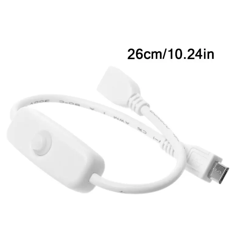 Удлинительный кабель Micro USB (гнездо)-штекер с переключателем ВКЛ./ВЫКЛ. для