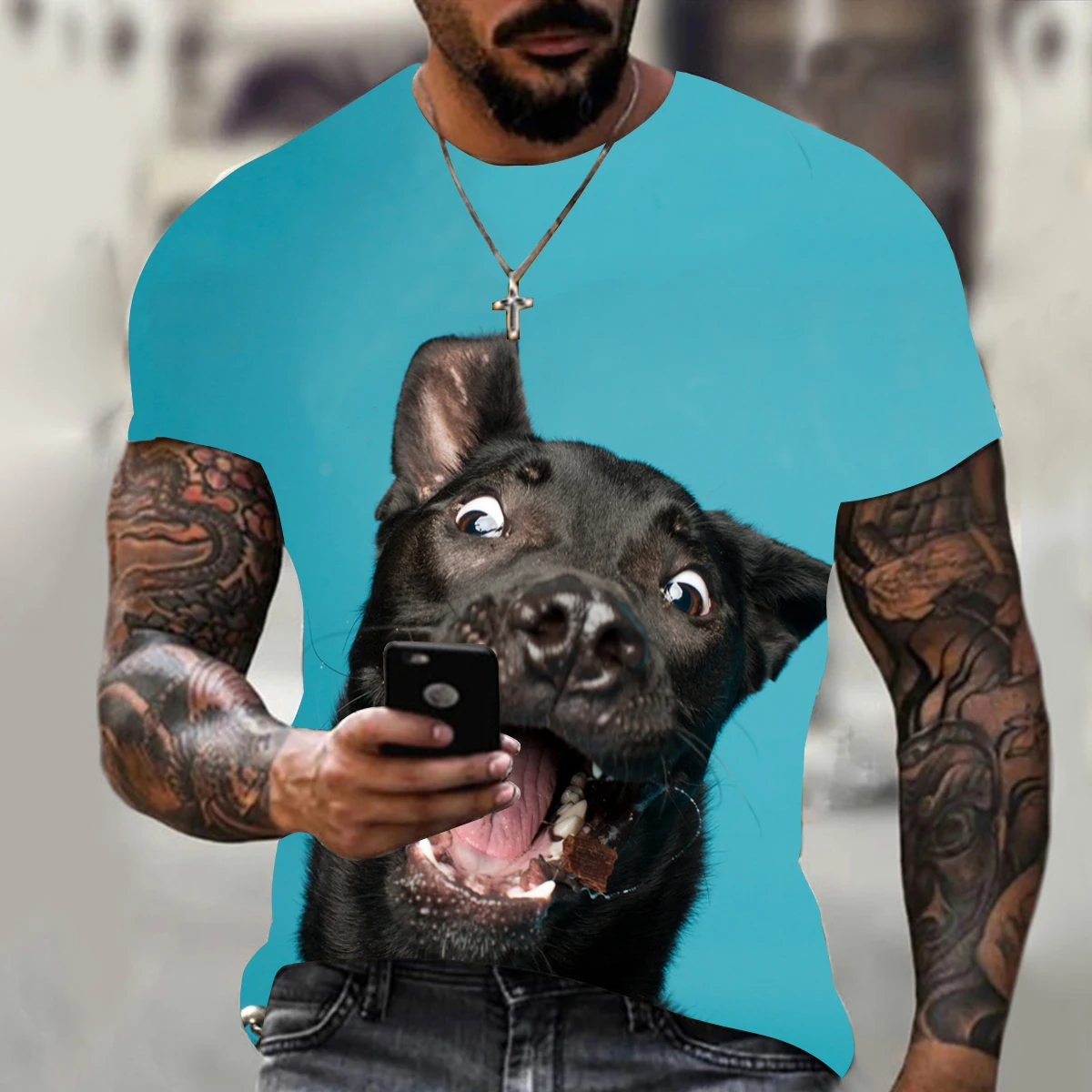 2021 летняя футболка в стиле оверсайз для мужчин и женщин с 3D принтом собак