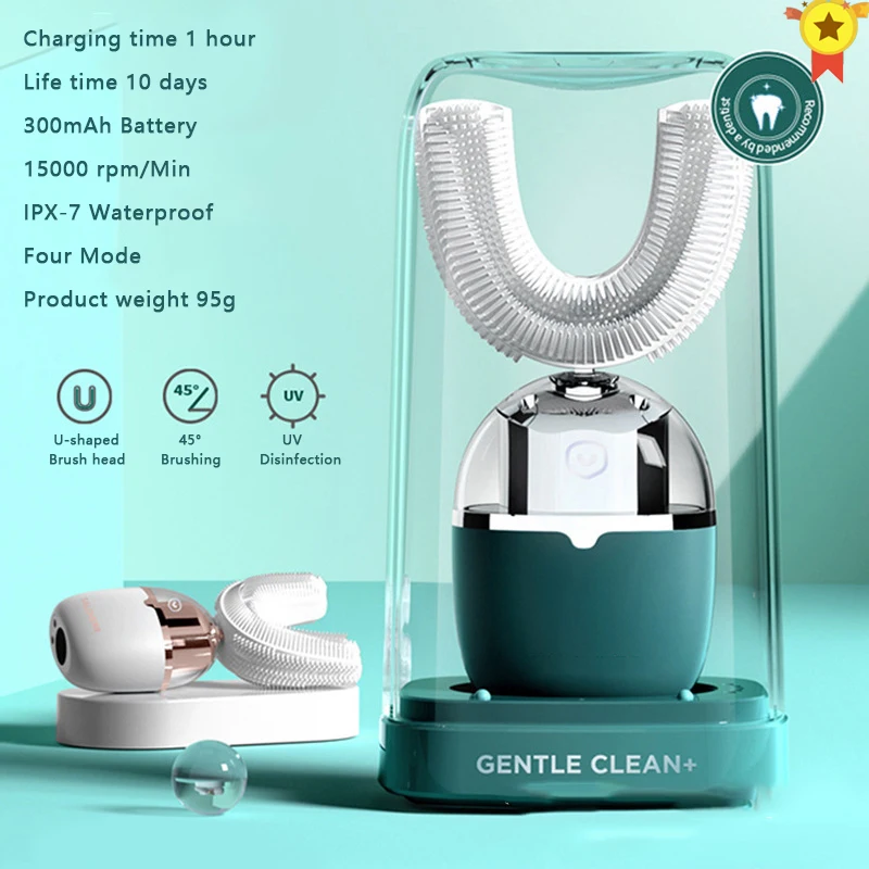 360 Degrees Intelligent Automatic Sonic Electric Toothbrush Xaomi U shape Tooth Brush Tooth Whitening Massage USB Charging Base
360 Degrees Intelligent Automatic Sonic Electric Toothbrush Xaomi U shape Tooth Brush Tooth Whitening Massage USB Charging Base