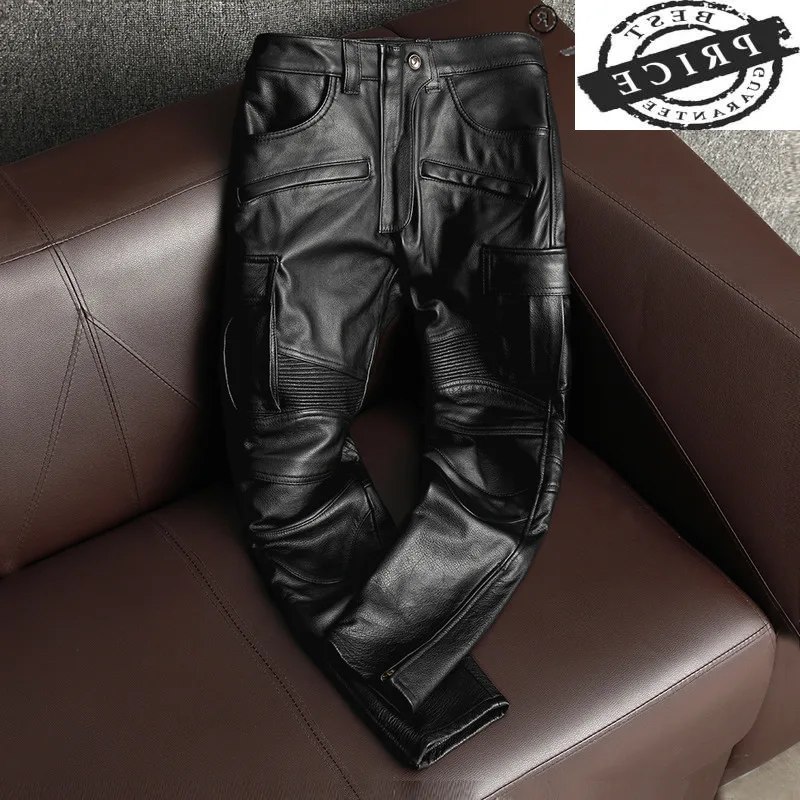 100% Genuine Leather Pants Men Cowhide Trousers Motorcycle Pants Plus Size axl Autumn Winter 2021 Pantalon Cuir Homme LW
100% Genuine Leather Pants Men Cowhide Trousers Motorcycle Pants Plus Size axl Autumn Winter 2021 Pantalon Cuir Homme LW