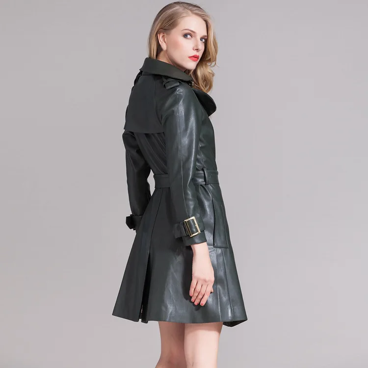 New Autumn Winter Women European Mid-Long Faux Leather Jacket Elegant Double Breasted Coats LX361
New Autumn Winter Women European Mid-Long Faux Leather Jacket Elegant Double Breasted Coats LX361