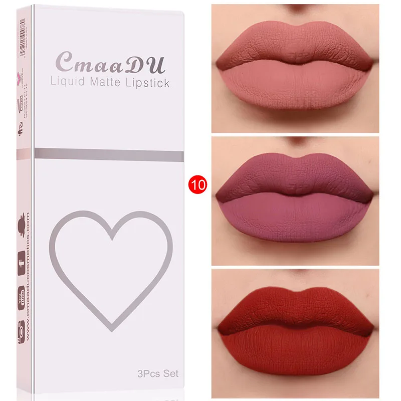 3pcs/Set CmaaDu Liquid Matte Lipstick Set Velvet Lip Gloss Kit Cosmetics Gift Set Long-Lasting Waterproof Women Lipstick Set
3pcs/Set CmaaDu Liquid Matte Lipstick Set Velvet Lip Gloss Kit Cosmetics Gift Set Long-Lasting Waterproof Women Lipstick Set