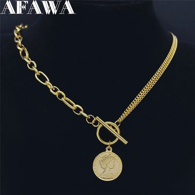 2022 Fashion Coin Stainless Steel Necklace Gold Color Round Chain Necklace Jewelry chaine acier inoxydable NK45S02
2022 Fashion Coin Stainless Steel Necklace Gold Color Round Chain Necklace Jewelry chaine acier inoxydable NK45S02