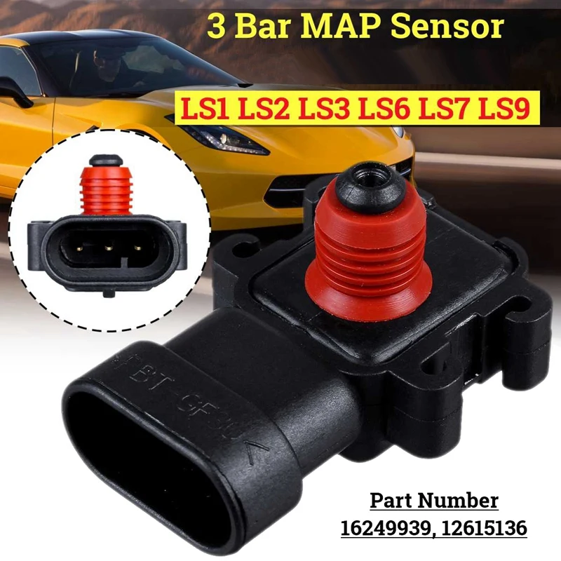 3 Bar Air Intake Pressure MAP Sensor for Chevrolet Silverado Suburban Cadillac/GMC LS1 LS3 LS6 LS7 LS9 LQ4 LY6 12615136
3 Bar Air Intake Pressure MAP Sensor for Chevrolet Silverado Suburban Cadillac/GMC LS1 LS3 LS6 LS7 LS9 LQ4 LY6 12615136