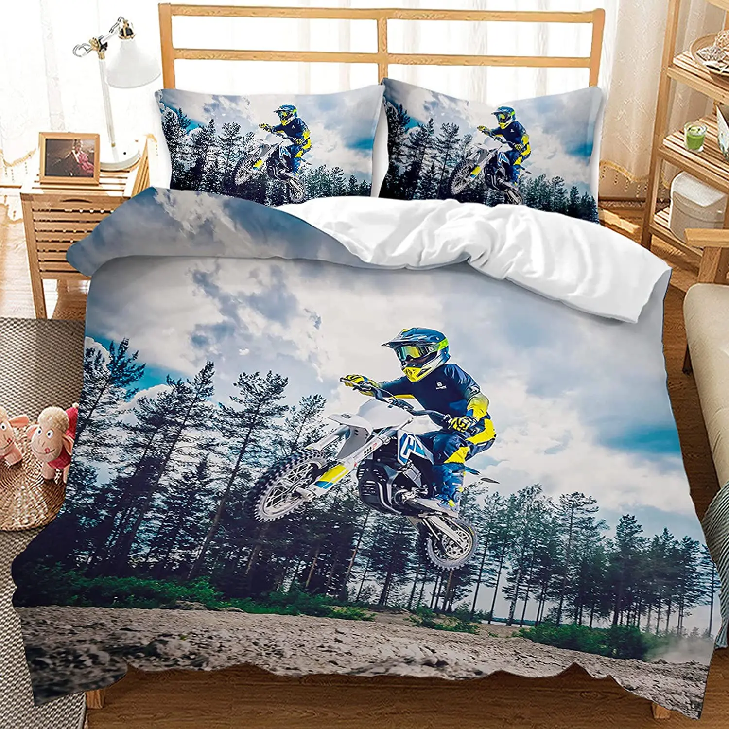 Dirt Bike Bedding Sets for Teens Boys Kids Full Size 3 Piece Motorcross Extreme Sports Duvet Cover Set
Dirt Bike Bedding Sets for Teens Boys Kids Full Size 3 Piece Motorcross Extreme Sports Duvet Cover Set