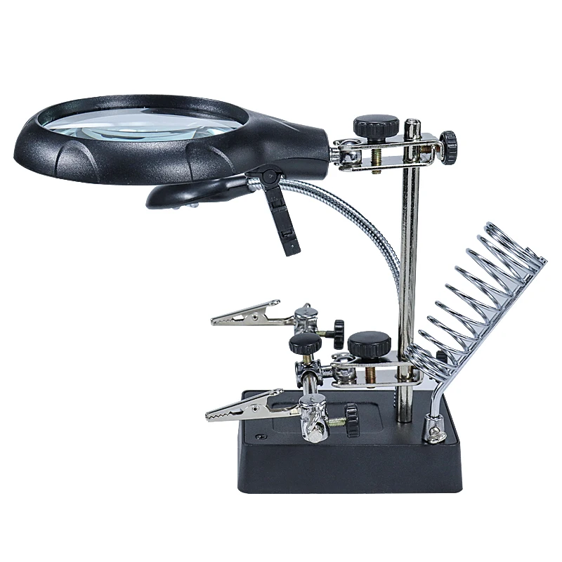 LED Lighting Auxiliary Bracket Magnifier Desktop Magnifier Third Hand for Soldering Reading Identify Jewelry Magnifying Glass
LED Lighting Auxiliary Bracket Magnifier Desktop Magnifier Third Hand for Soldering Reading Identify Jewelry Magnifying Glass