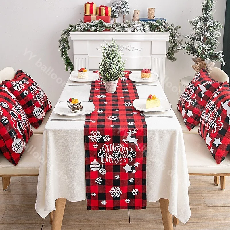 New Christmas Table Desktop Tablecloth Decorations Plaid Fabric Christmas Table Banner Creative European Christmas Coffee
New Christmas Table Desktop Tablecloth Decorations Plaid Fabric Christmas Table Banner Creative European Christmas Coffee