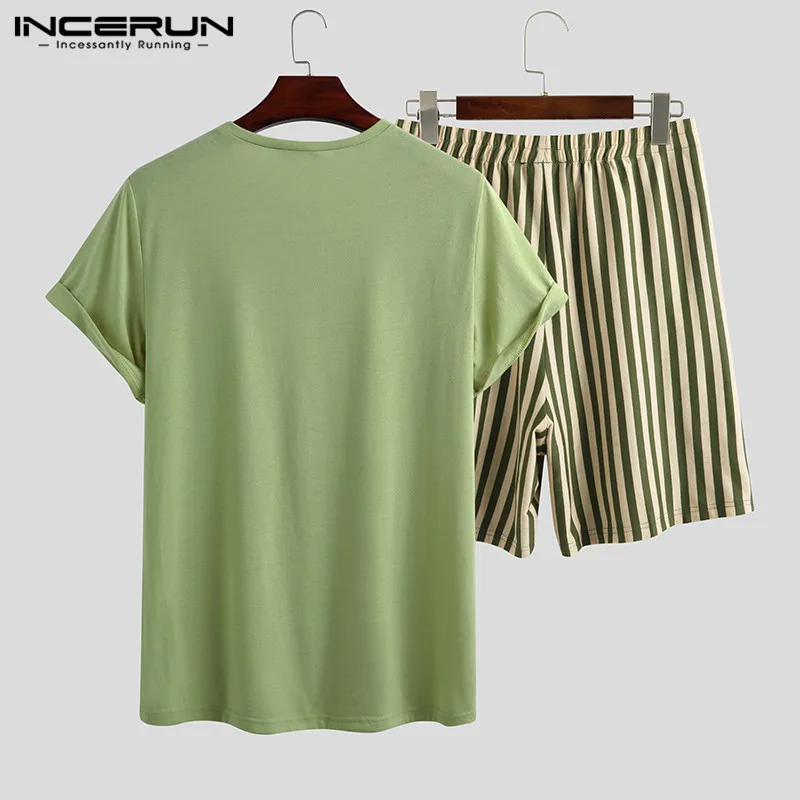 INCERUN Summer Men Pajamas Sets Leisure Comfortable Homewear Striped Patchwork Sleepwear Shorts Soft Men Nightwear Sets S-5XL
INCERUN Summer Men Pajamas Sets Leisure Comfortable Homewear Striped Patchwork Sleepwear Shorts Soft Men Nightwear Sets S-5XL