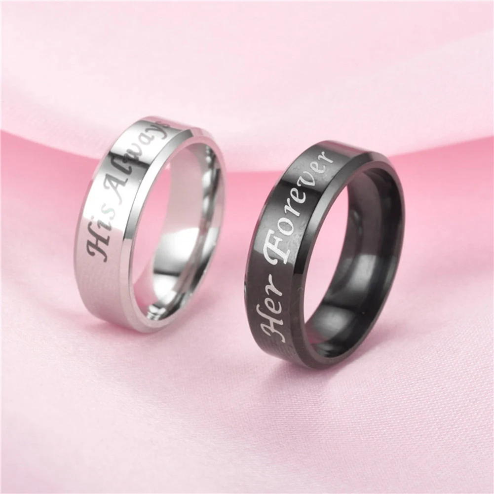 Wedding Engagement Ring Titanium Steel Understated Delicate Female Male Engagement Jewelry His Always/Her Forever Couple Ring
Wedding Engagement Ring Titanium Steel Understated Delicate Female Male Engagement Jewelry His Always/Her Forever Couple Ring