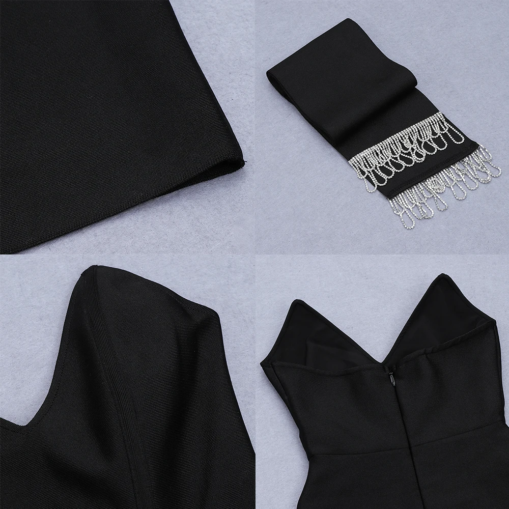 CIEMIILI 2021 New Summer Women Sleeveless Black V Neck Bandage Dress Sexy Strapless Tassel Mini Evening Club Party Mini Dress
CIEMIILI 2021 New Summer Women Sleeveless Black V Neck Bandage Dress Sexy Strapless Tassel Mini Evening Club Party Mini Dress