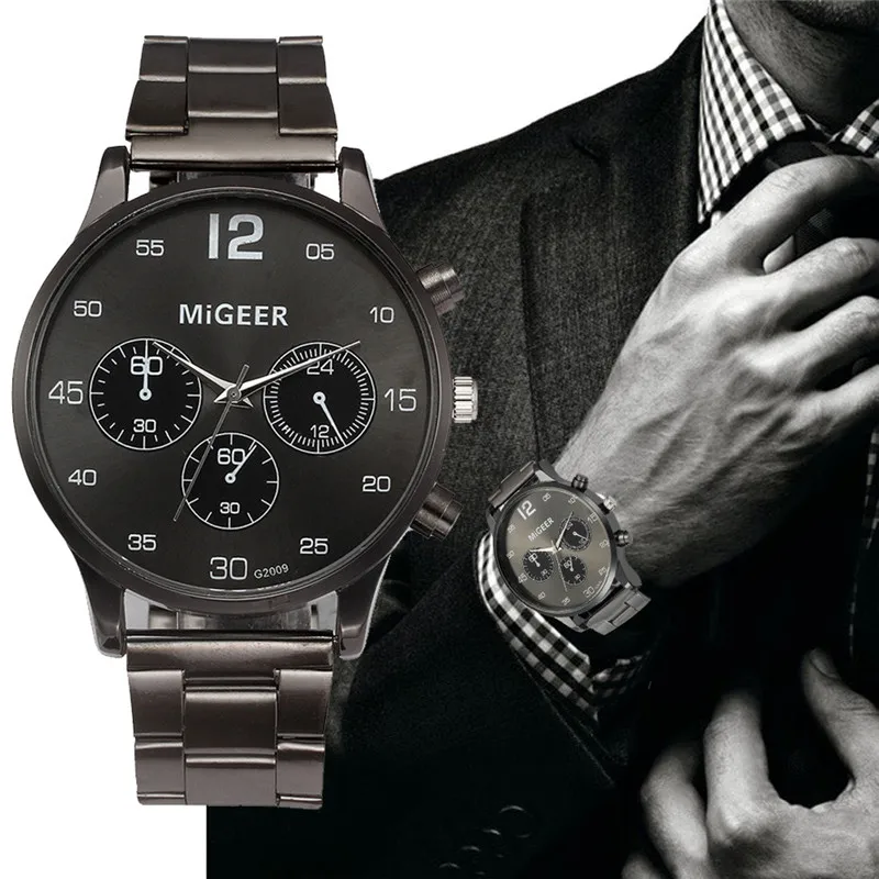 2019 New Arrive Mens Watches Top Brand Watch Men Luxury Rhinestone Quartz-watch Three Eyes Date Male Clock