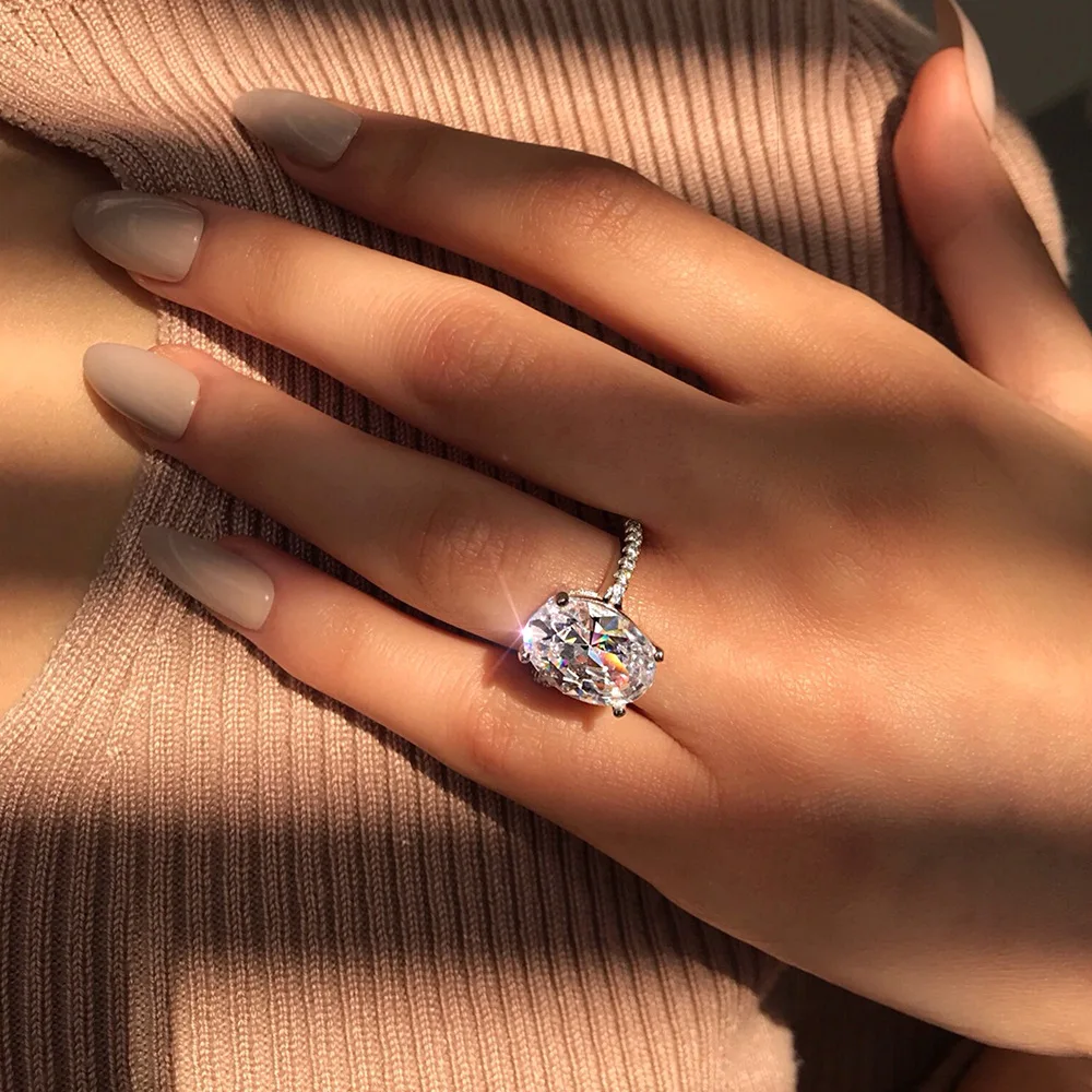 Natural 100% 925 Sterling Silver 9 CT Oval Created Moissanite Gemstone Wedding Engagement Ring Fine Jewelry Gift rings
Natural 100% 925 Sterling Silver 9 CT Oval Created Moissanite Gemstone Wedding Engagement Ring Fine Jewelry Gift rings