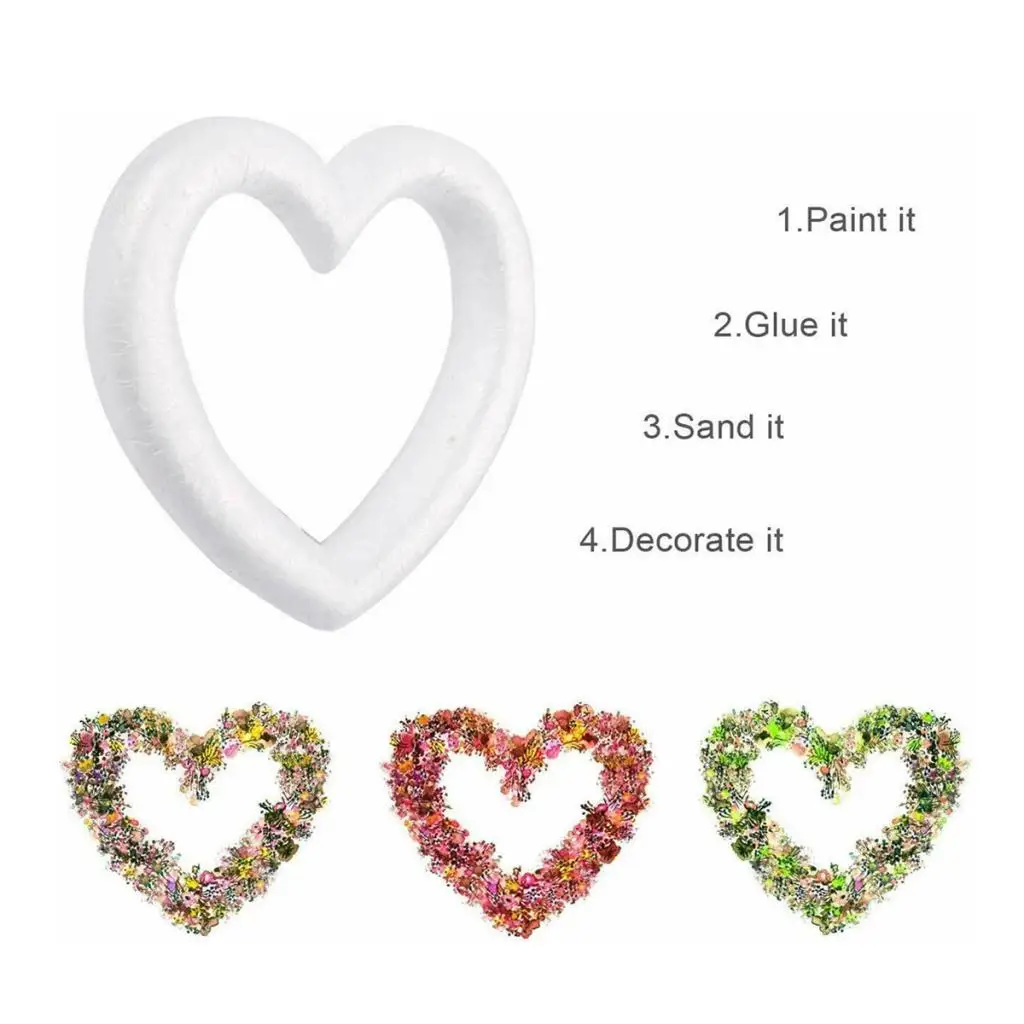 Foam Hearts - Hollow Styrofoam Shapes Wreath Crafts Ball Love Shaped, can be Coloured with Paint to DIY Create Many Designs
Foam Hearts - Hollow Styrofoam Shapes Wreath Crafts Ball Love Shaped, can be Coloured with Paint to DIY Create Many Designs