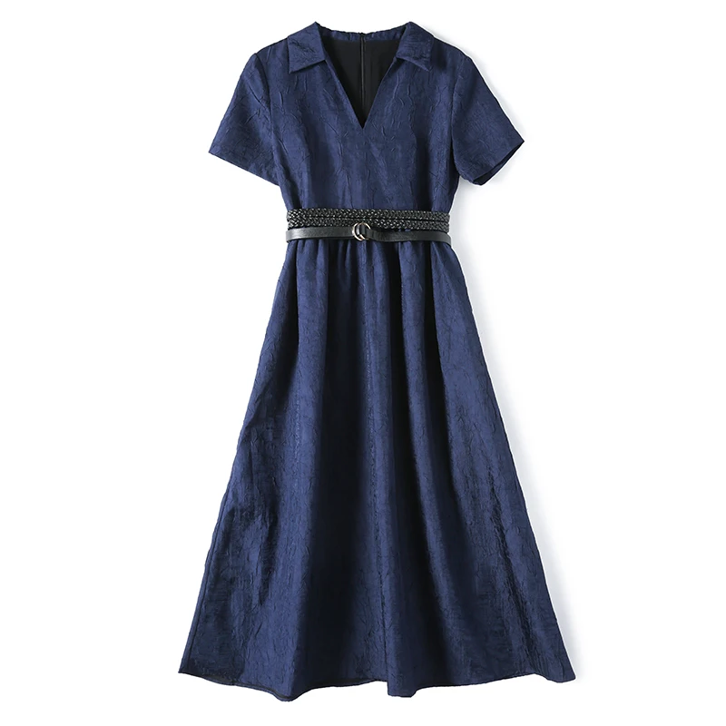 Laurence family RMOJUL new spring/summer 2021 women's clothing design feeling v-neck show thin waist jacquard long dress 
Laurence family RMOJUL new spring/summer 2021 women's clothing design feeling v-neck show thin waist jacquard long dress
