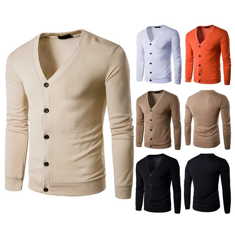 Men's Sweater Long Sleeve V-Neck Solid Color Cardigan Sweater Casual Straight Type Single-Breasted Tops
Men's Sweater Long Sleeve V-Neck Solid Color Cardigan Sweater Casual Straight Type Single-Breasted Tops