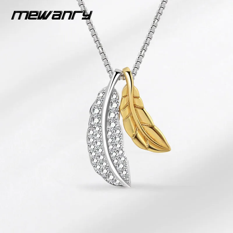 MEWANRY 925 Sterling Silver Necklace Two-tone Feather for Women Exquisite Temperament Trendy Design Charming Party Jewelry Gifts
MEWANRY 925 Sterling Silver Necklace Two-tone Feather for Women Exquisite Temperament Trendy Design Charming Party Jewelry Gifts