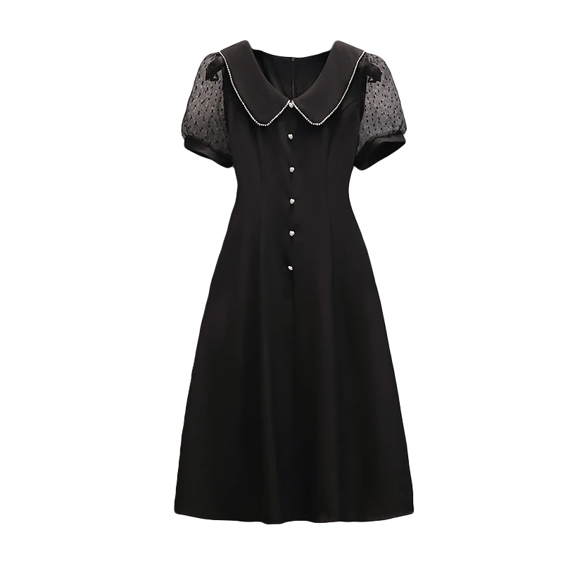Summer Sexy Splicing Elegant Transparent Black Vestidos Slim Waist Trendy Ukraine Pastel Retro Plus Size Dress Women
Summer Sexy Splicing Elegant Transparent Black Vestidos Slim Waist Trendy Ukraine Pastel Retro Plus Size Dress Women