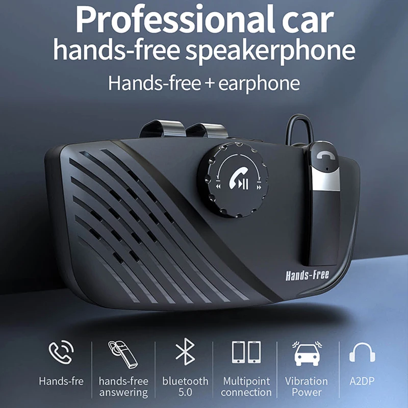 V5.0 Bluetooth Handsfree Car Kit Wireless Bluetooth Speaker Phone MP3Music Player Sun Visor Clip Speakerphone for IPhone Android
V5.0 Bluetooth Handsfree Car Kit Wireless Bluetooth Speaker Phone MP3Music Player Sun Visor Clip Speakerphone for IPhone Android