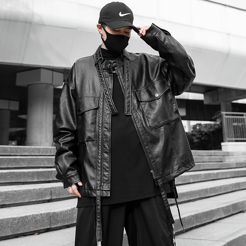 Модная мужская черная Повседневная Свободная куртка M3 из искусственной кожи
Модная мужская черная Повседневная Свободная куртка M3 из искусственной кожи