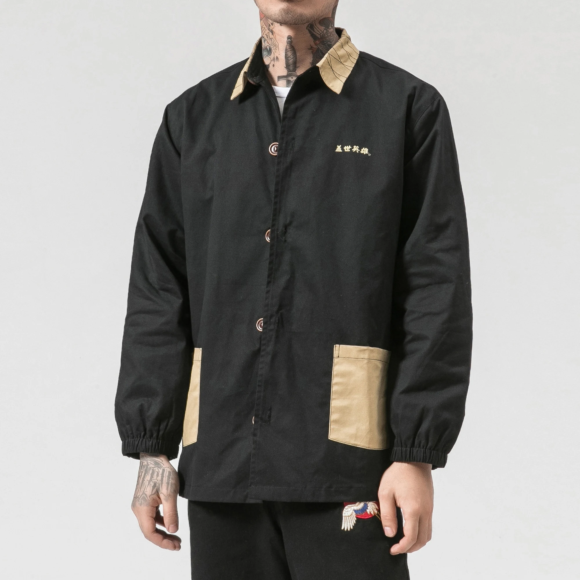 Windbreaker men's Long sleeve section print personality Pocket shirt autumn Loose Retro Chinese style men's Chinese Jacket
Windbreaker men's Long sleeve section print personality Pocket shirt autumn Loose Retro Chinese style men's Chinese Jacket