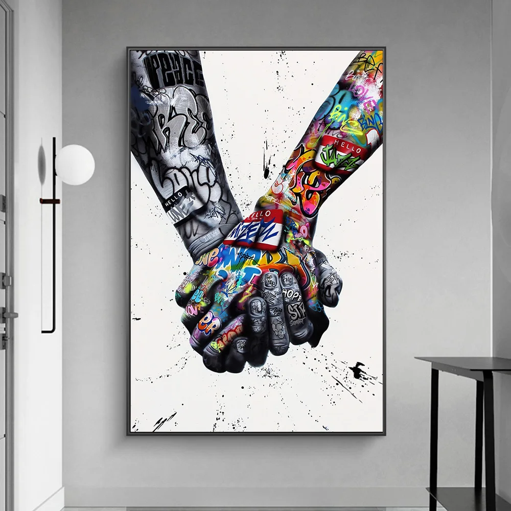 Lovers Holding Hands Graffiti Art Canvas Posters And Prints Abstract Street Art Paintings On the Wall Art Pictures Home Decor
Lovers Holding Hands Graffiti Art Canvas Posters And Prints Abstract Street Art Paintings On the Wall Art Pictures Home Decor