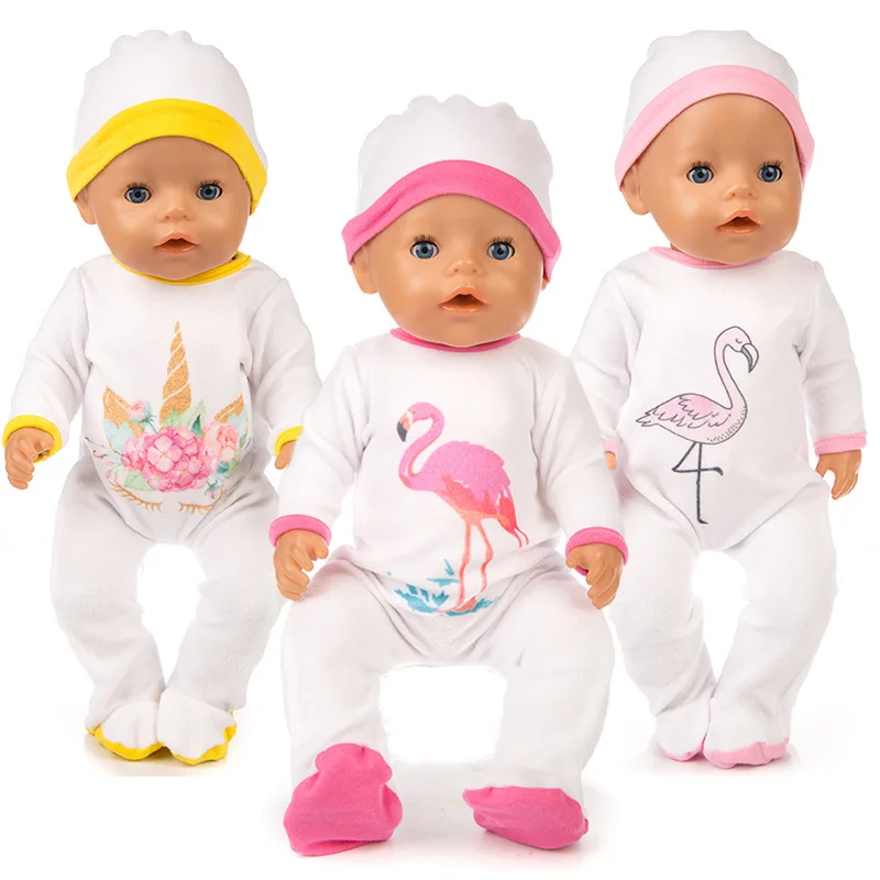2021 New Baby New Born Fit 18 inch Doll Clothes Accessories Flamingo Unicorn Jumpsuits Suit For Baby Birthday Gift
2021 New Baby New Born Fit 18 inch Doll Clothes Accessories Flamingo Unicorn Jumpsuits Suit For Baby Birthday Gift