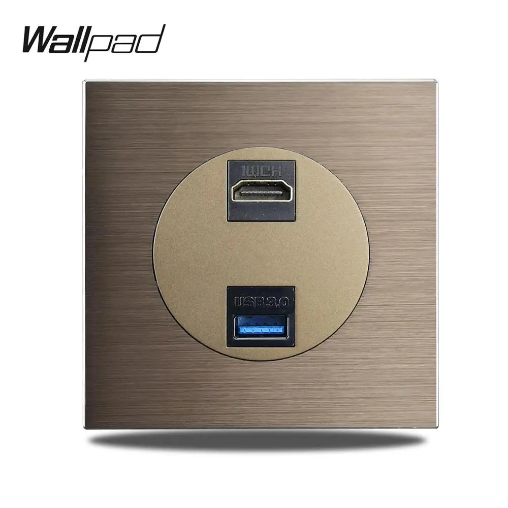 Wallpad L6 HDMI USB3.0 Extension Data Outlet Socket Brown Brushed Aluminum Panel 86 * 86mm
Wallpad L6 HDMI USB3.0 Extension Data Outlet Socket Brown Brushed Aluminum Panel 86 * 86mm