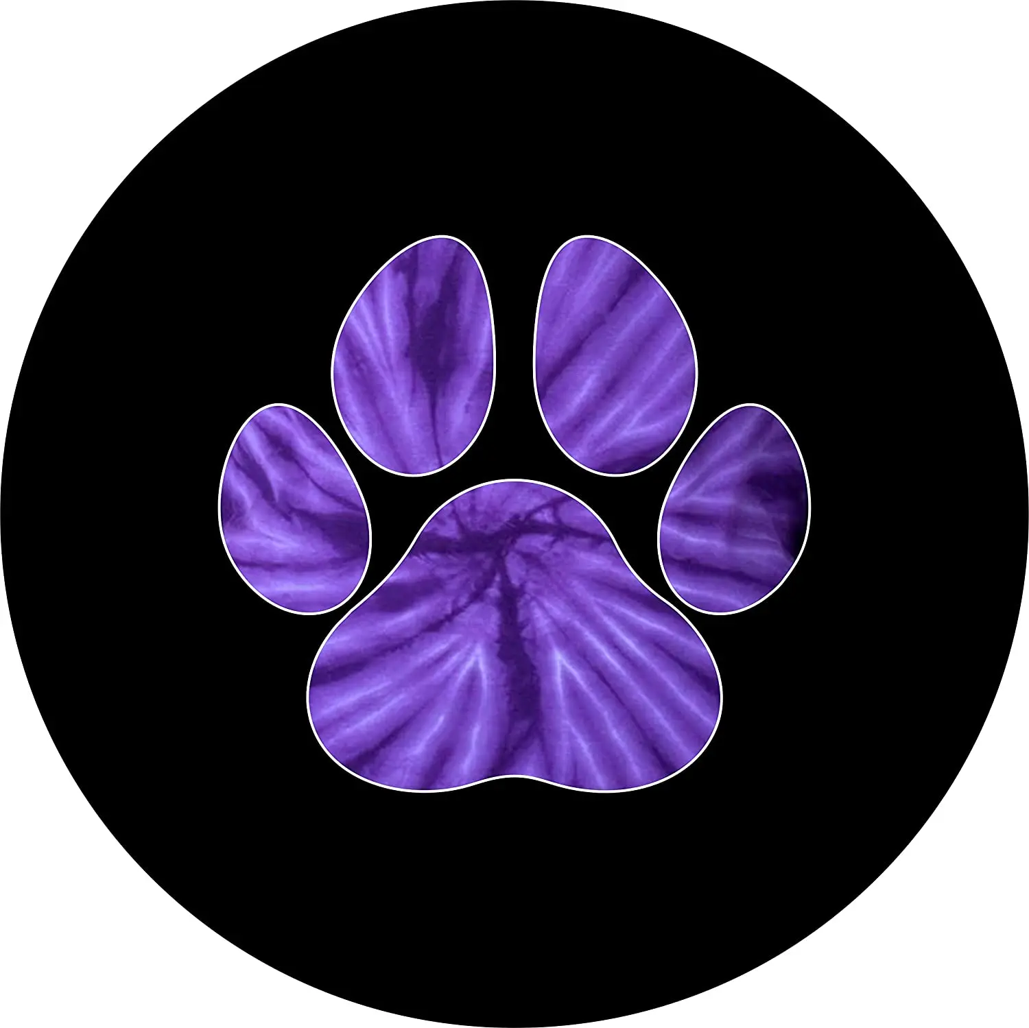 

TIRE COVER CENTRAL Pet or Dog Paws Purple tie dye Spare Tire Cover ( Custom Sized to Any Make/Model 255/75R17