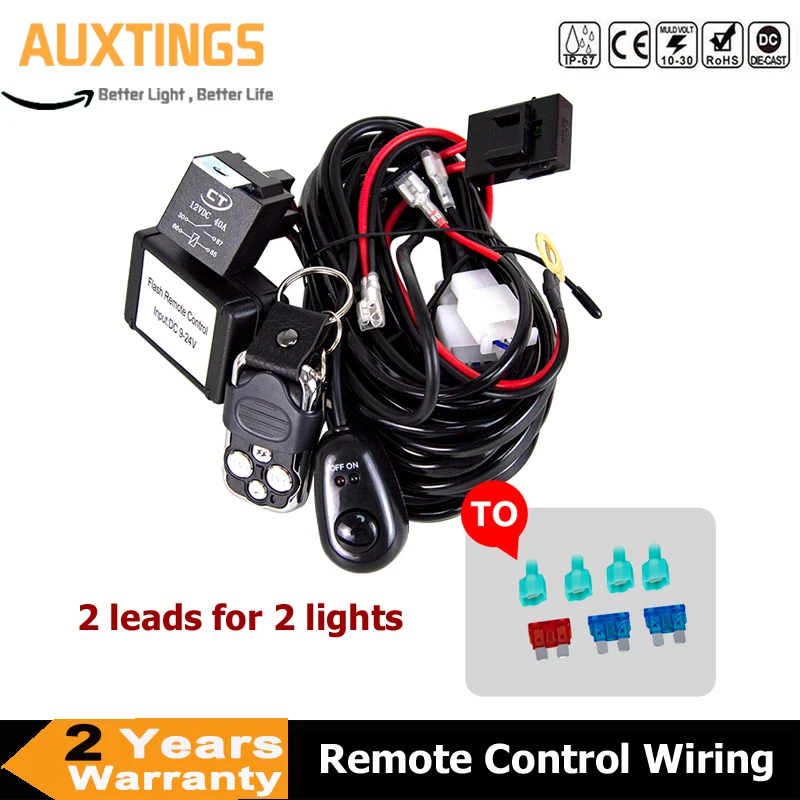 Remote Flash Control Wiring Harness LED Light Bar Relay Waterproof Switch 2 Lead 12V 40A 3M/9.8ft for Offroad ATV Car
Remote Flash Control Wiring Harness LED Light Bar Relay Waterproof Switch 2 Lead 12V 40A 3M/9.8ft for Offroad ATV Car