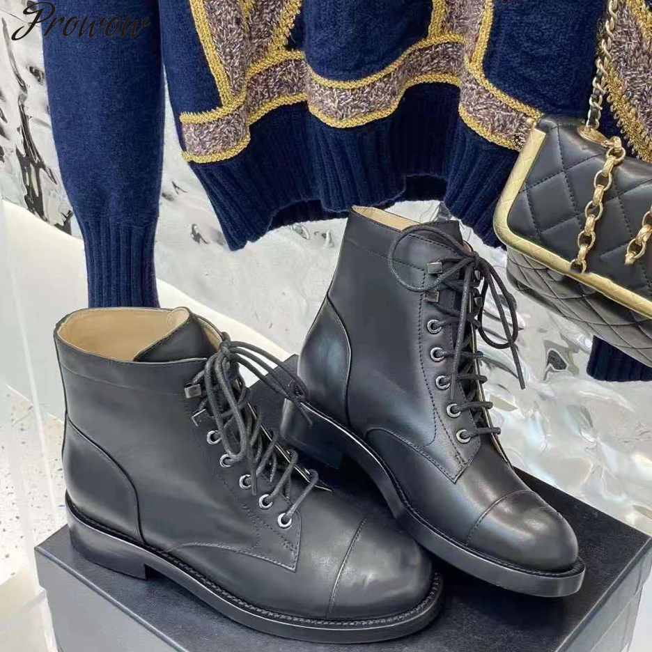 Prowow Luxury ankle boots women's cowhide leather round-toe boots with zipper laces high street style women's shoes handmade
Prowow Luxury ankle boots women's cowhide leather round-toe boots with zipper laces high street style women's shoes handmade