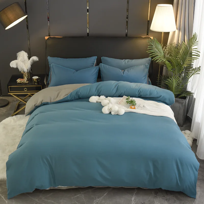 Nordic Style Bedding Set Solid Color Cotton Thicken Brushed AB Side Comforter Set Queen King Size Fashion Family Duvet Cover Set
Nordic Style Bedding Set Solid Color Cotton Thicken Brushed AB Side Comforter Set Queen King Size Fashion Family Duvet Cover Set