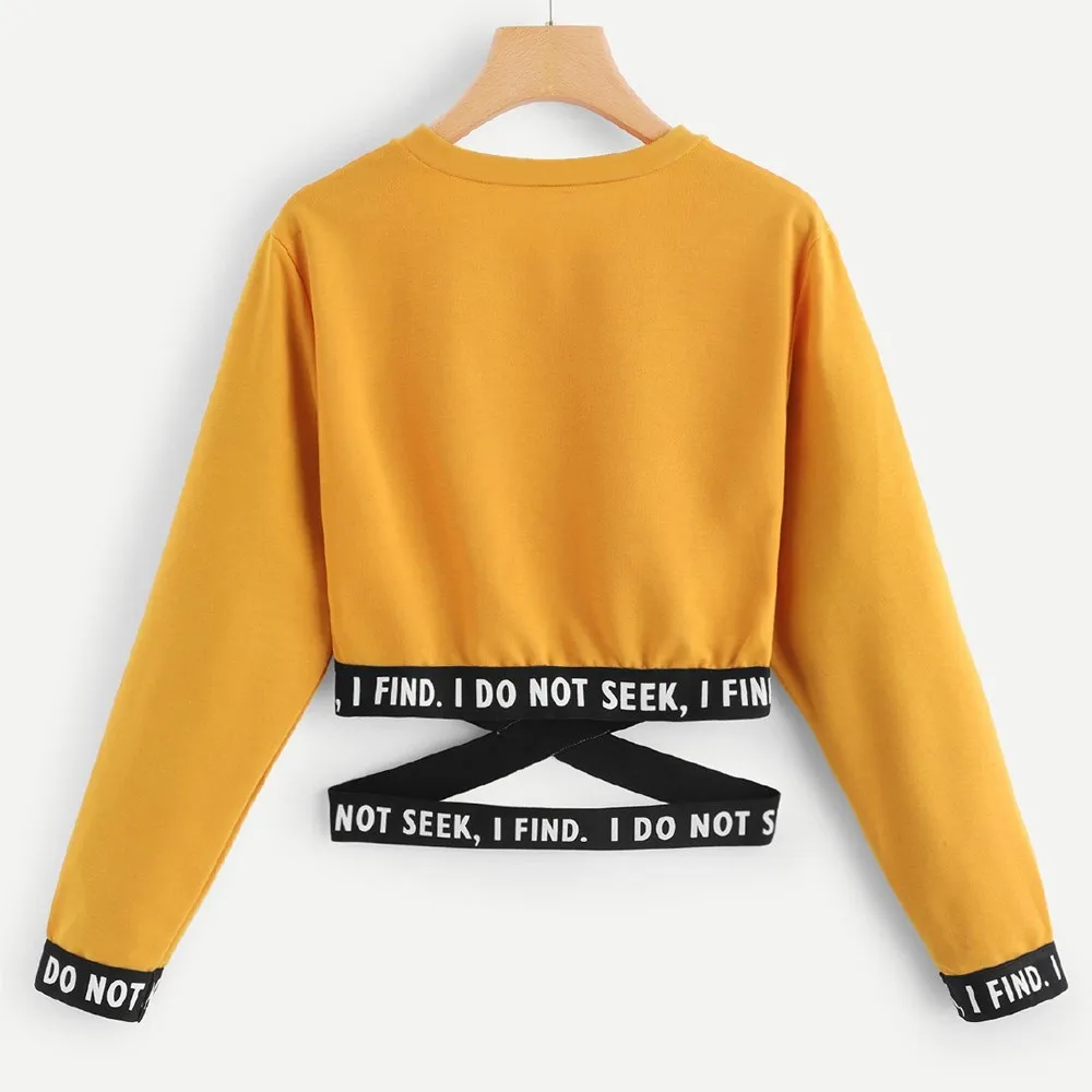 2020 Hot Sweatshirt Women Letters Printing Long Sleeve Sweatshirt Solid Personality Winter And Autumn Short Pullover Tops
2020 Hot Sweatshirt Women Letters Printing Long Sleeve Sweatshirt Solid Personality Winter And Autumn Short Pullover Tops