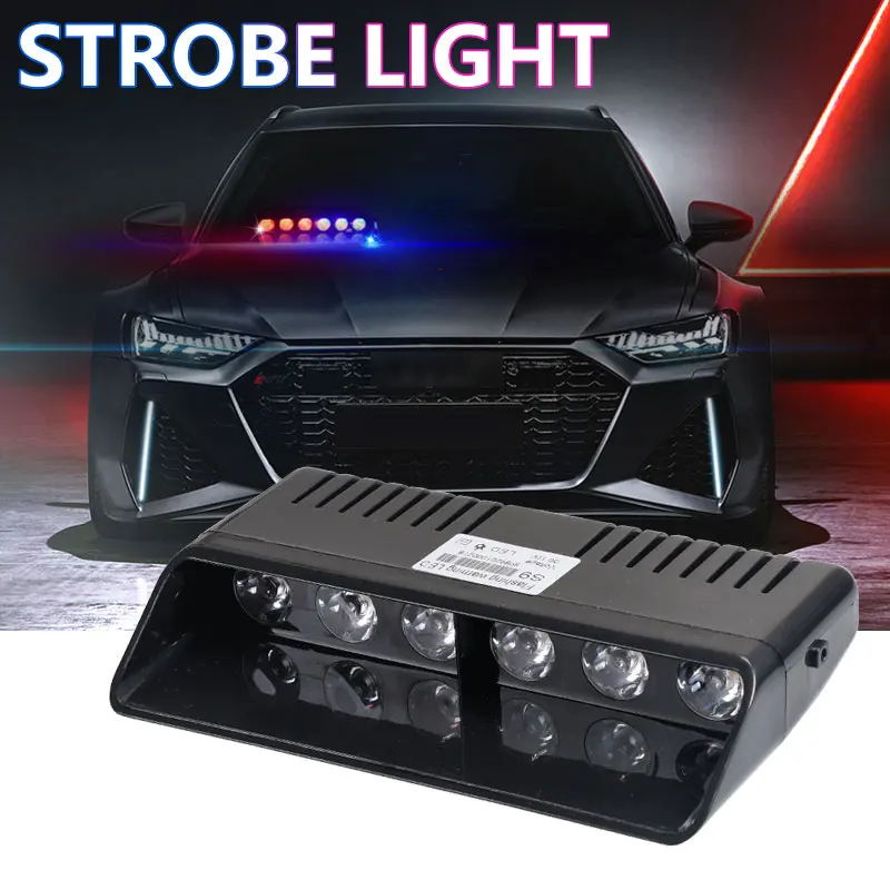 

Car Emergency Strobe High-power 6 LEDs Warning Light with Cigarette Lighter Red and Blue Daytime Running Lights 12V Auto Parts