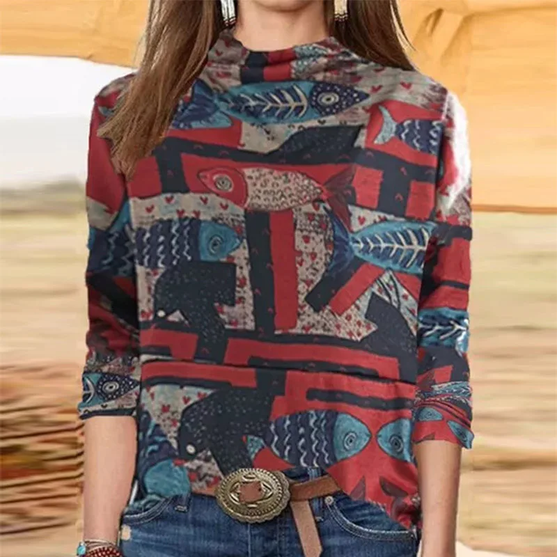 2021 Spring Vintage O Neck Harajuku Shirt Women Fashion Pattern Print Loose Blouse Autumn Long Sleeve Casual Shirts Streetwear
2021 Spring Vintage O Neck Harajuku Shirt Women Fashion Pattern Print Loose Blouse Autumn Long Sleeve Casual Shirts Streetwear