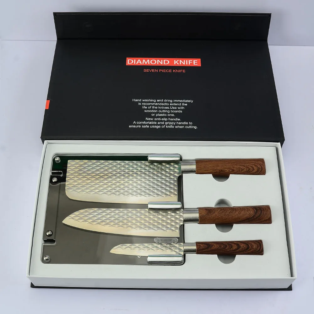 Knives Set Stainless Steel 7Pcs Kitchen Cooking Tool Chopping Chef Fruit Knife Planer Scissors Corkscrew Tool Holder Wood Handle
Knives Set Stainless Steel 7Pcs Kitchen Cooking Tool Chopping Chef Fruit Knife Planer Scissors Corkscrew Tool Holder Wood Handle