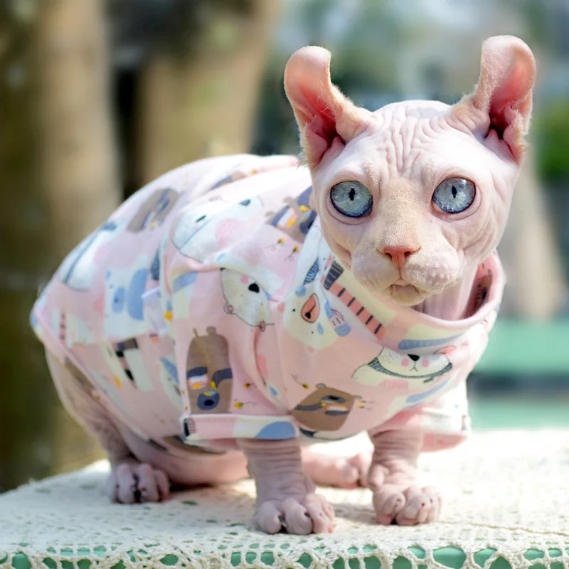 Hairless Cat Clothes Sphinx Baby Cotton Anti-allergy Clothing Summer Pink Blue Shirt For Pet Cat T-shirt For Small Dogs
Hairless Cat Clothes Sphinx Baby Cotton Anti-allergy Clothing Summer Pink Blue Shirt For Pet Cat T-shirt For Small Dogs