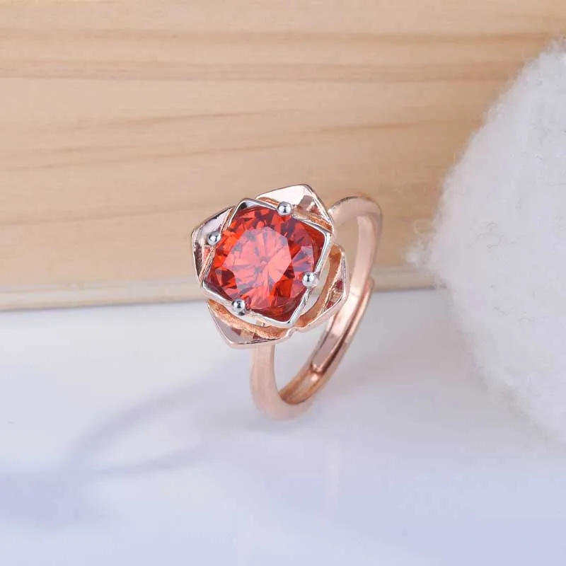 Luxury Elegant Rose Flower Ring Inlay Red Round Cubic Zirconia Europe America Geometry Jewelry For Women Wedding Engagement Gift
Luxury Elegant Rose Flower Ring Inlay Red Round Cubic Zirconia Europe America Geometry Jewelry For Women Wedding Engagement Gift