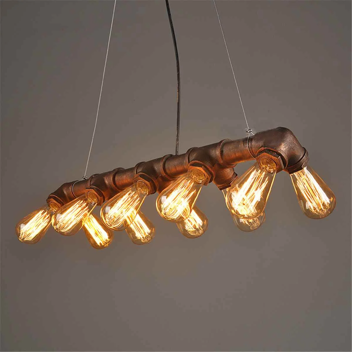 E27 Edison Loft Style Retro 10 Heads Industrial Pendant Light Water Pipe Ceiling Lamp for Cafe Restaurant Hanging Brass Fixture
E27 Edison Loft Style Retro 10 Heads Industrial Pendant Light Water Pipe Ceiling Lamp for Cafe Restaurant Hanging Brass Fixture