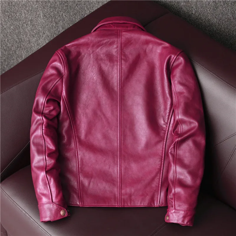 casual Free shipping.classic brakeman style genuine jacket.tanned sheepskin wine-red coat.quality tea core leather cloth
casual Free shipping.classic brakeman style genuine jacket.tanned sheepskin wine-red coat.quality tea core leather cloth