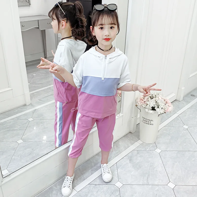 4-16Y Girls Summer Clothes Sets Children Outfits Teenage Girls 2 Pcs Patchwork Hooded Jacket & Pants Clothing Kids Sport Suits
4-16Y Girls Summer Clothes Sets Children Outfits Teenage Girls 2 Pcs Patchwork Hooded Jacket & Pants Clothing Kids Sport Suits