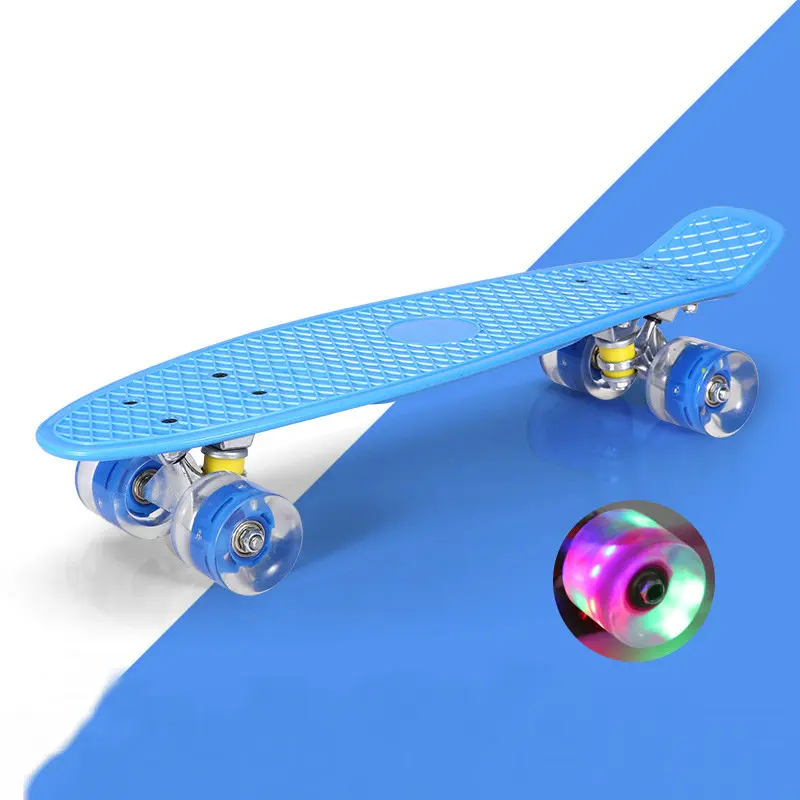 22in Four Wheel Skateboard Small Fish Board Single Rocker Flash Wheel PP Plastic Road Brushing Adult Skateboard Scooter Roller
22in Four Wheel Skateboard Small Fish Board Single Rocker Flash Wheel PP Plastic Road Brushing Adult Skateboard Scooter Roller