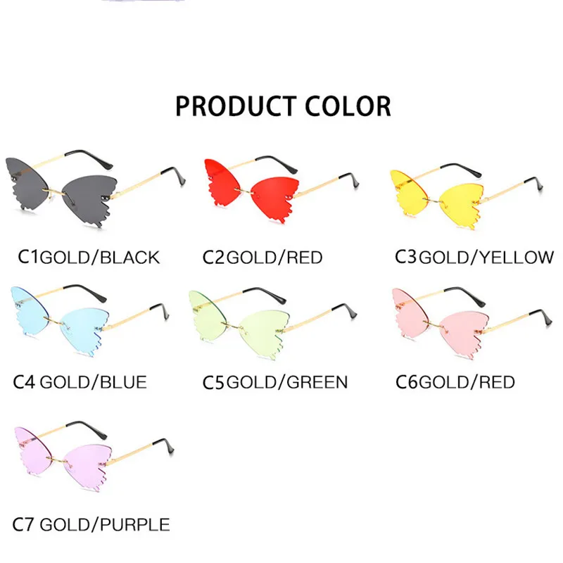 New sunglasses butterfly women's sunglasses metal frameless glasses European and American street show Sunglasses Women's glasses
New sunglasses butterfly women's sunglasses metal frameless glasses European and American street show Sunglasses Women's glasses