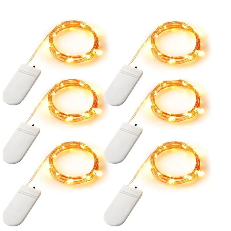 1PC 2/5/10M Copper Wire LED String lights Holiday lighting Fairy Garland For Christmas Tree Wedding Party Decoration Lamp CR2032 | Лампы и