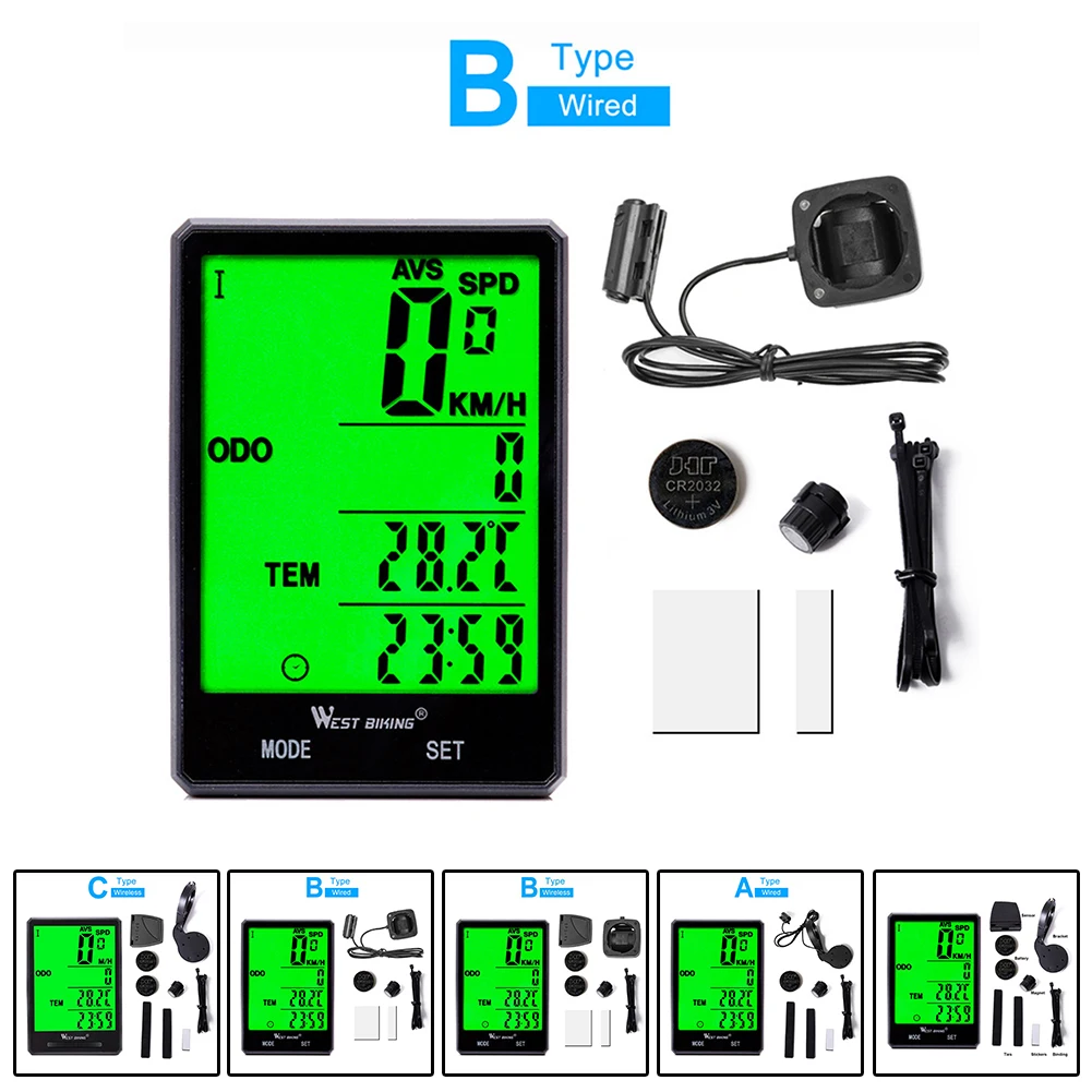WEST BIKING 2.8" Large Screen Bicycle Computer Wireless Wired Bike Computer Bicycle Odometer With LED Backlight
WEST BIKING 2.8" Large Screen Bicycle Computer Wireless Wired Bike Computer Bicycle Odometer With LED Backlight